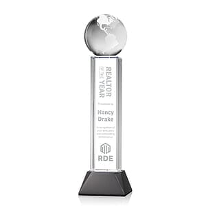 Globe Award on Stowe Base - Black