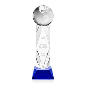 Globe Award on Toscana Base - Blue