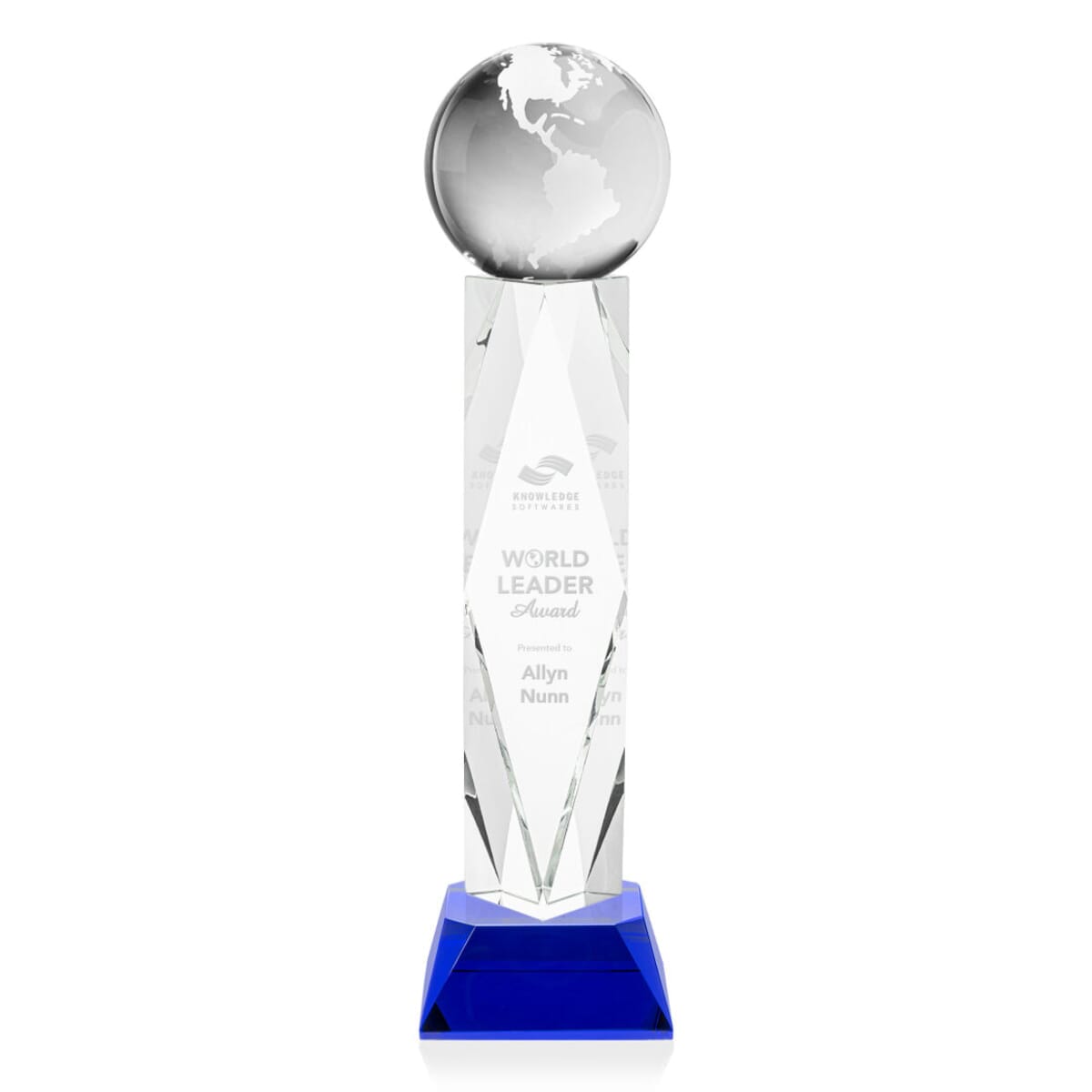 Globe Award on Toscana Base - Blue