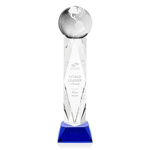 Globe Award on Toscana Base - Blue