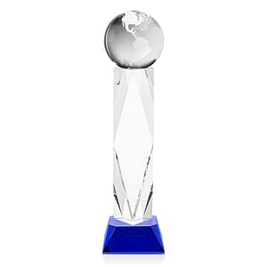 Globe Award on Toscana Base - Blue