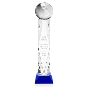 Globe Award on Toscana Base - Blue