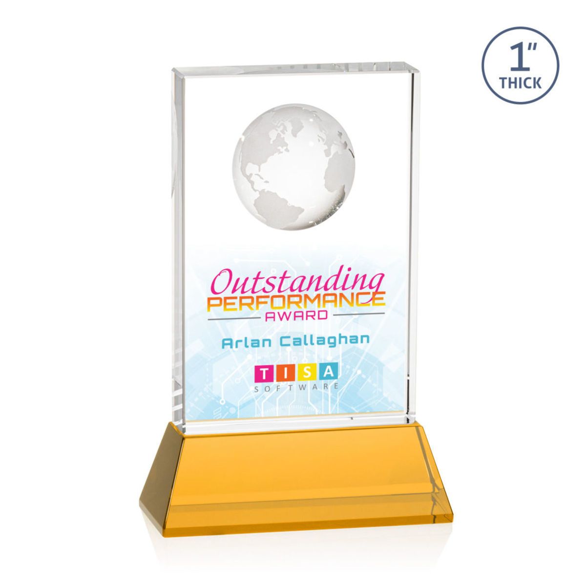 Ambassador VividPrint™ Award on Base - Amber