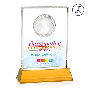 Ambassador VividPrint™ Award on Base - Amber