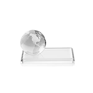 Globe VividPrint™ Award on Rectangle Base - Clear