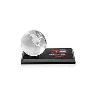 Globe VividPrint™ Award on Rectangle Base - Black
