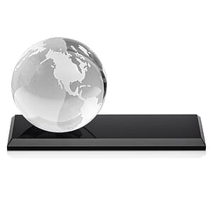 Globe VividPrint™ Award on Rectangle Base - Black