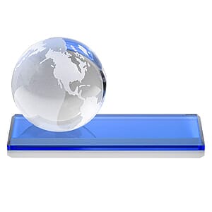 Globe VividPrint™ Award on Rectangle Base - Sky Blue
