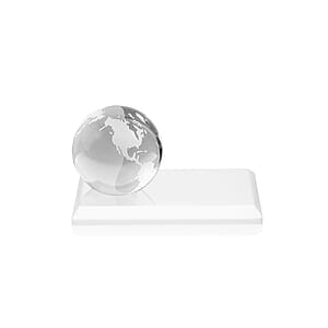 Globe VividPrint™ Award on Rectangle Base - White