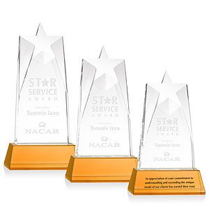 Millington Star on Base - Amber