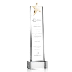 Fanshaw Gold Star Award on Base - Clear