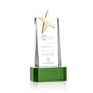 Fanshaw Gold Star Award on Base - Green