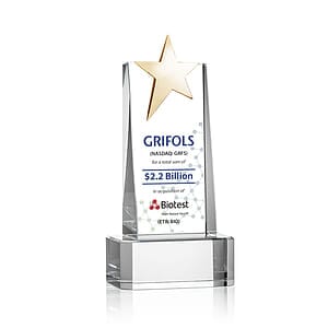 Fanshaw Gold Star VividPrint™ Award on Base - Clear