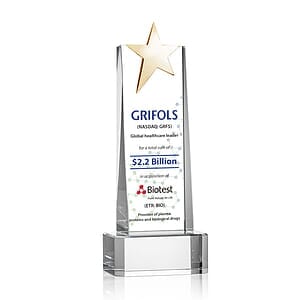 Fanshaw Gold Star VividPrint™ Award on Base - Clear