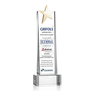 Fanshaw Gold Star VividPrint™ Award on Base - Clear