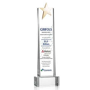 Fanshaw Gold Star VividPrint™ Award on Base - Clear