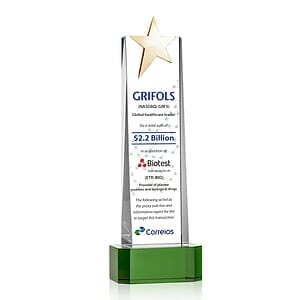 Fanshaw Gold Star VividPrint™ Award on Base - Green