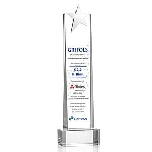 Fanshaw Silver Star VividPrint™ Award on Base - Clear