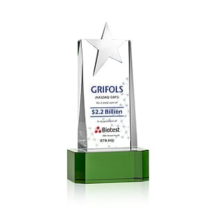 Fanshaw Silver Star VividPrint™ Award On Base - Green