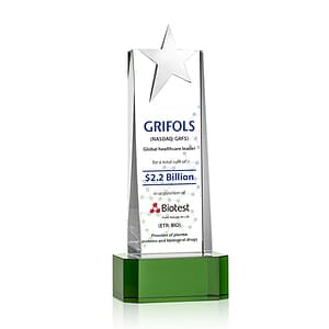 Fanshaw Silver Star VividPrint™ Award On Base - Green
