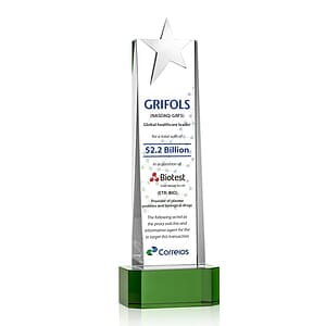 Fanshaw Silver Star VividPrint™ Award On Base - Green