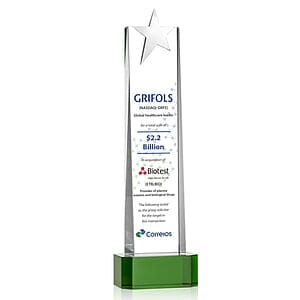 Fanshaw Silver Star VividPrint™ Award On Base - Green