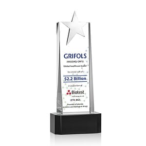 Fanshaw Silver Star VividPrint™ Award On Base - Black