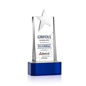 Fanshaw Silver Star VividPrint™ Award on Base - Blue