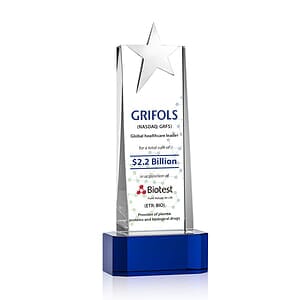 Fanshaw Silver Star VividPrint™ Award on Base - Blue