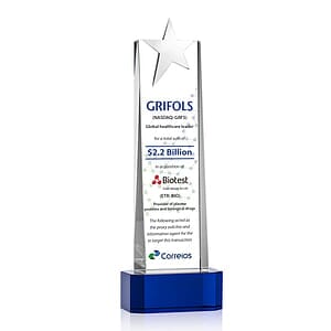Fanshaw Silver Star VividPrint™ Award on Base - Blue