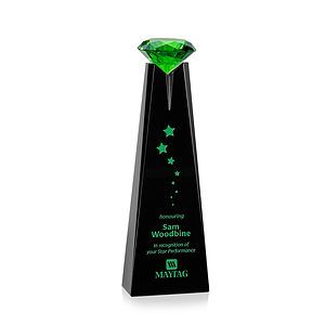 Alicia Gemstone Award - Black/Emerald
