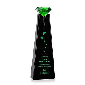 Alicia Gemstone Award - Black/Emerald