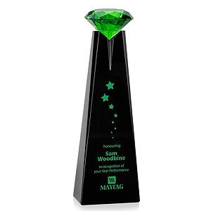 Alicia Gemstone Award - Black/Emerald