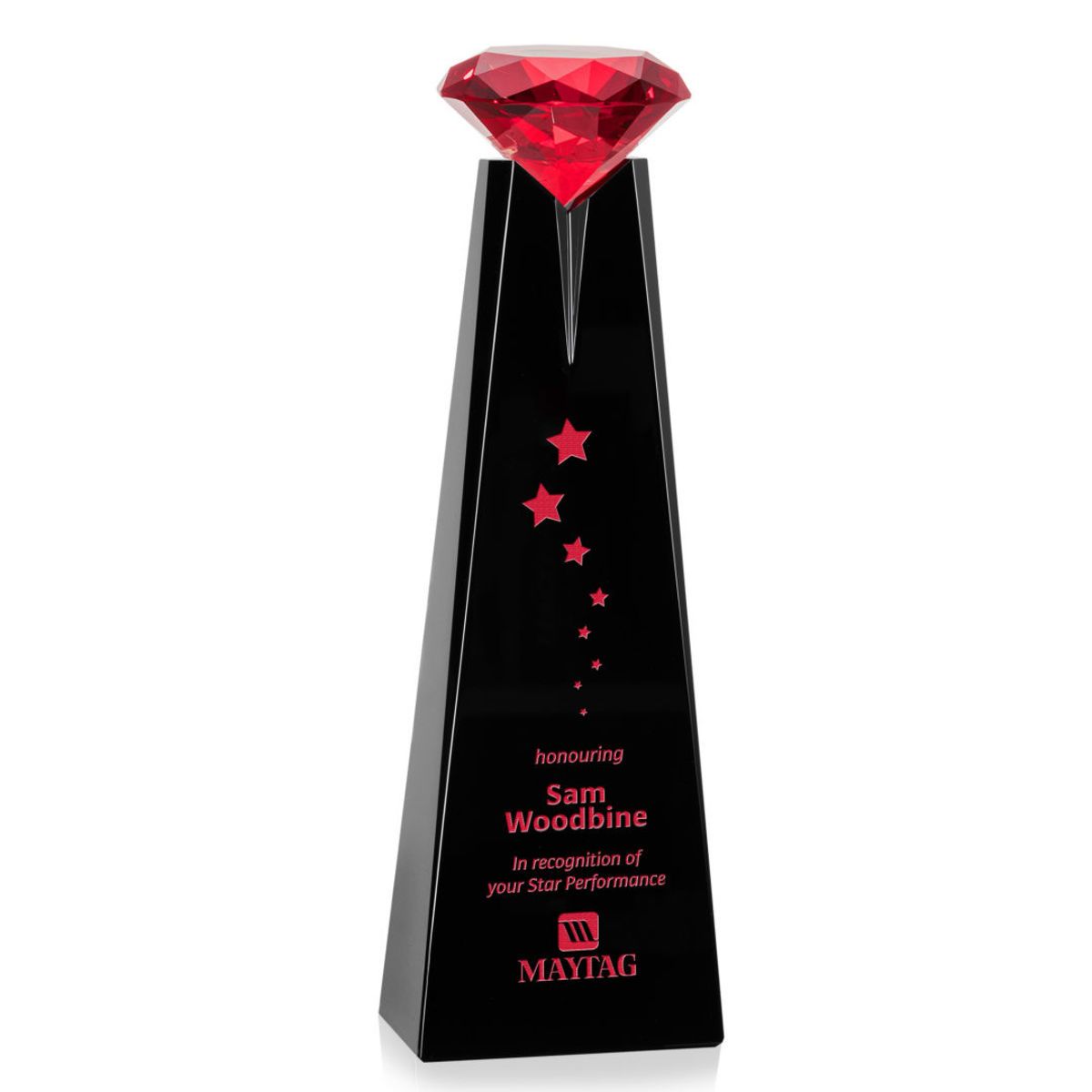 Alicia Gemstone Award - Black/Ruby
