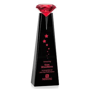 Alicia Gemstone Award - Black/Ruby