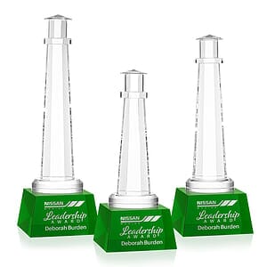 Lighthouse Award on Robson Base - Green