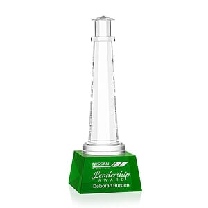 Lighthouse Award on Robson Base - Green