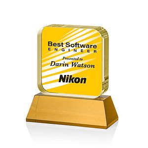 Flamborough VividPrint™ Award on Base - Amber