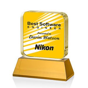 Flamborough VividPrint™ Award on Base - Amber