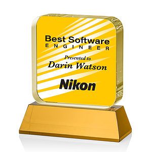 Flamborough VividPrint™ Award on Base - Amber
