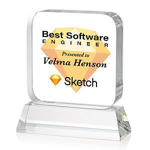 Flamborough VividPrint™ Award on Base - Clear