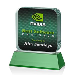 Flamborough VividPrint™ Award on Base - Green