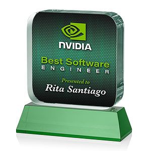 Flamborough VividPrint™ Award on Base - Green
