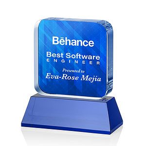 Flamborough VividPrint™ Award on Base - Blue