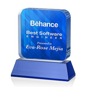 Flamborough VividPrint™ Award on Base - Blue