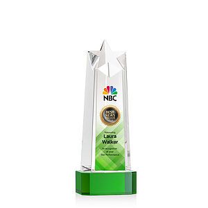 Delaware Star VividPrint™ Award on Base - Green