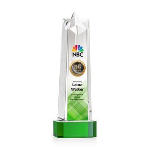 Delaware Star VividPrint™ Award on Base - Green