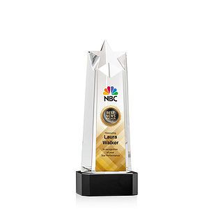 Delaware Star VividPrint™ Award on Base - Black
