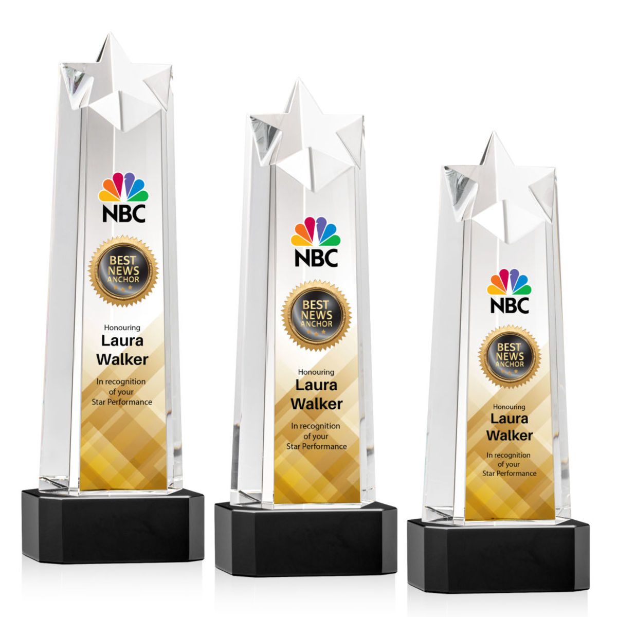 Delaware Star VividPrint™ Award on Base - Black