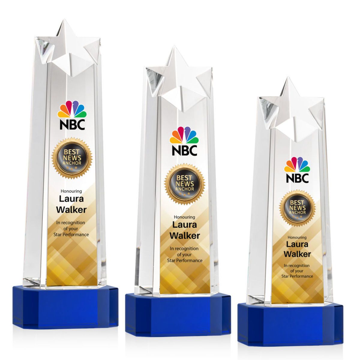 Delaware Star VividPrint™ Award on Base - Blue